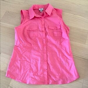 Worthington Coral Sleeveless Button-Down Shirt